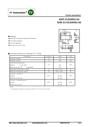 BAR63-06 Datasheet PDF TY Semiconductor