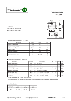 2SC3583 Datasheet PDF TY Semiconductor