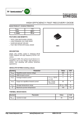 STPR120A Datasheet PDF TY Semiconductor