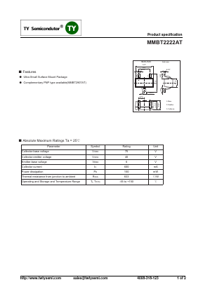 MMBT2222AT Datasheet PDF TY Semiconductor
