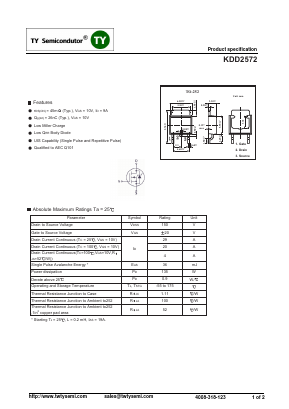 KDD2572 Datasheet PDF TY Semiconductor