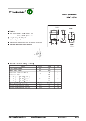 KDD3670 Datasheet PDF TY Semiconductor