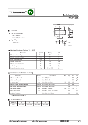 2SC1623 Datasheet PDF TY Semiconductor