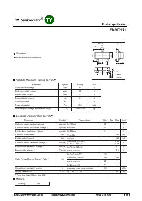 FMMT491 Datasheet PDF TY Semiconductor