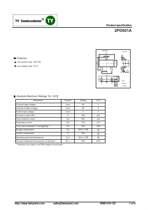 2PD601AQ Datasheet PDF TY Semiconductor