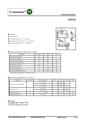 1SS184 Datasheet PDF TY Semiconductor