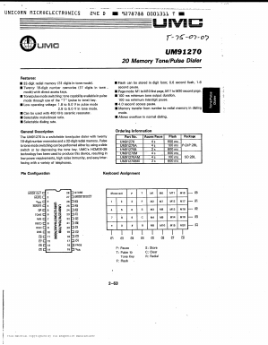 UM91270M Datasheet PDF UMC Corporation