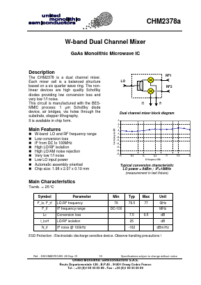 CHM2378A-99F/00 Datasheet PDF United Monolithic Semiconductors