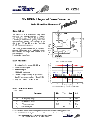 CHR2296-99F00 Datasheet PDF United Monolithic Semiconductors