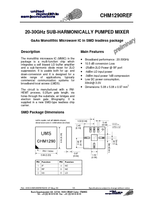 CHM1290REF Datasheet PDF United Monolithic Semiconductors