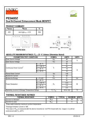 PE5A0DZ Datasheet PDF Wuxi U-NIKC Semiconductor CO.,LTD