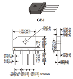 GBJ607 Datasheet PDF UNIOHM CORPORATION