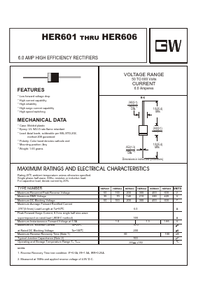 HER606 Datasheet PDF UNIOHM CORPORATION