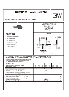 RS201M Datasheet PDF UNIOHM CORPORATION