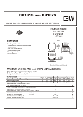 DB101S Datasheet PDF UNIOHM CORPORATION