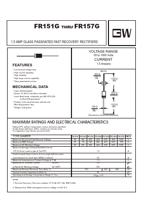 FR157G Datasheet PDF UNIOHM CORPORATION