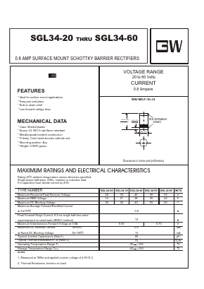 SGL34-40 Datasheet PDF UNIOHM CORPORATION