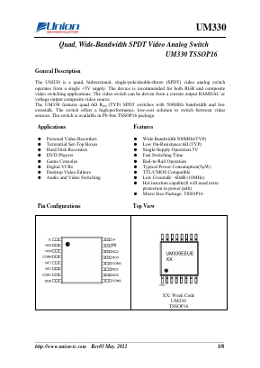 UM330 Datasheet PDF Union Semiconductor, Inc.