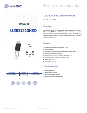 UJ3D1210KSD Datasheet PDF UnitedSiC.