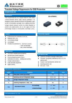 ESD05V02D-HC Datasheet PDF UN Semiconducctor INC