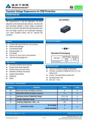 ESD05V02D-NC Datasheet PDF UN Semiconducctor INC