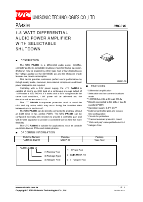 PA4894G-SM2-R Datasheet PDF Unisonic Technologies