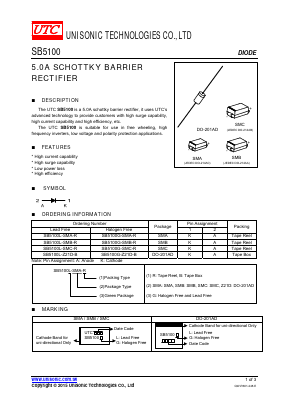 SB5100G-SMA-R Datasheet PDF Unisonic Technologies