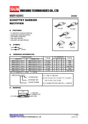 MBR10200C Datasheet PDF Unisonic Technologies