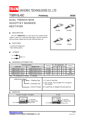 TGBR10L45CG-TN3-R Datasheet PDF Unisonic Technologies