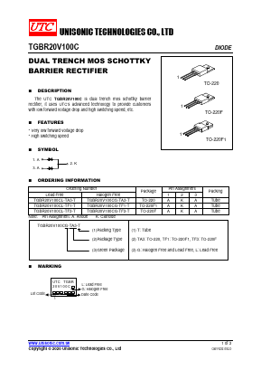 TGBR20V100C Datasheet PDF Unisonic Technologies