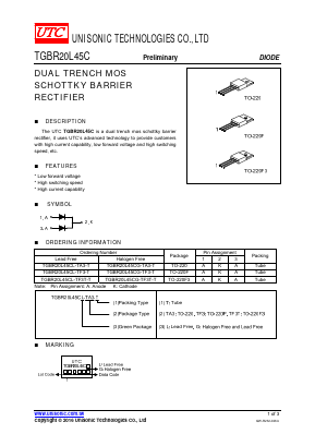 TGBR20L45CG-TF3T-T Datasheet PDF Unisonic Technologies