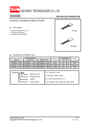 2SA928A-Y-T9N-K Datasheet PDF Unisonic Technologies