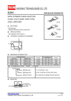 BU941G Datasheet PDF Unisonic Technologies