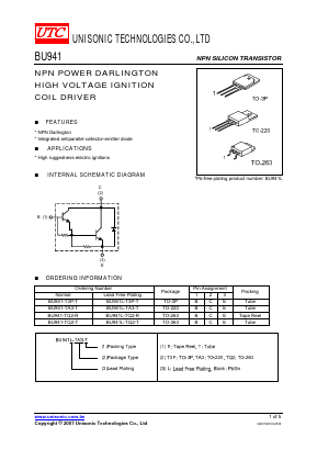 BU941L-TA3-R Datasheet PDF Unisonic Technologies