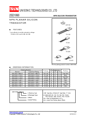 2SD1060-R-T92-T Datasheet PDF Unisonic Technologies