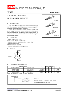 12N70L Datasheet PDF Unisonic Technologies