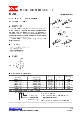 12N80L-TQ2-T Datasheet PDF Unisonic Technologies