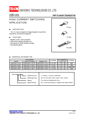 2SB1202L-X-TN3-T Datasheet PDF Unisonic Technologies
