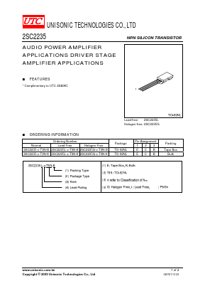2SC2235-Y-T9N-B Datasheet PDF Unisonic Technologies