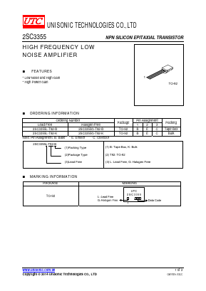2SC3355L-T92-K Datasheet PDF Unisonic Technologies