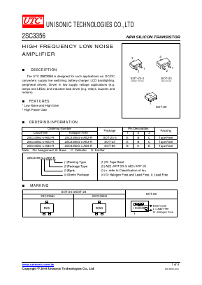 2SC3356L-B-AE3-R Datasheet PDF Unisonic Technologies