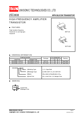 2SC3838L-X-AL3-R Datasheet PDF Unisonic Technologies