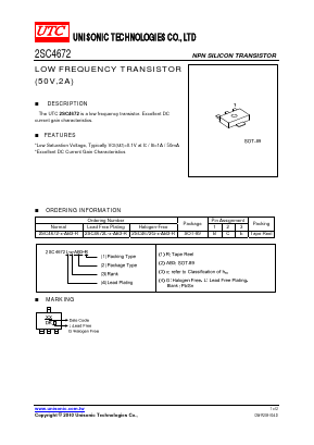 2SC4672G-B-AB3-R Datasheet PDF Unisonic Technologies