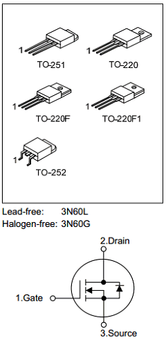 3N60-B-TF3-T Datasheet PDF Unisonic Technologies