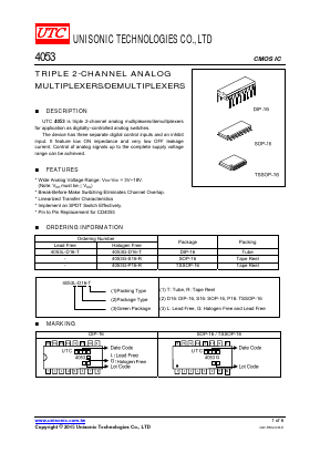 4053G-D16-R Datasheet PDF Unisonic Technologies