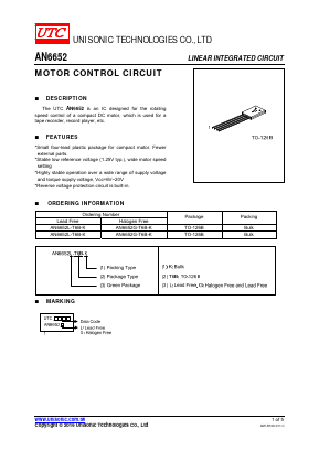 AN6652L-T6B-K Datasheet PDF Unisonic Technologies
