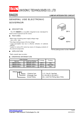 BA6220-D08-R Datasheet PDF Unisonic Technologies