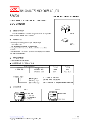 BA6220L-S08-T Datasheet PDF Unisonic Technologies