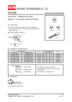 DTA123EG-AN3-R Datasheet PDF Unisonic Technologies