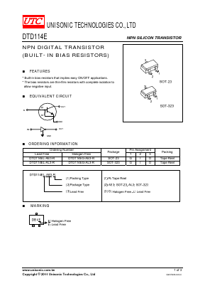 DTD114EG-AL3-R Datasheet PDF Unisonic Technologies